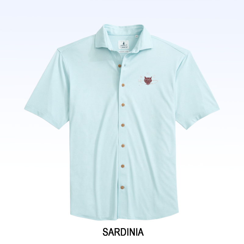 JOHNNIE-O BRECK SOLID KNIT SHORT SLEEVE BUTTON DOWN