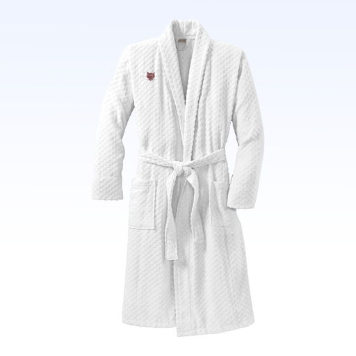 CHECKERED TERRY SHAWL COLLAR BATHROBE